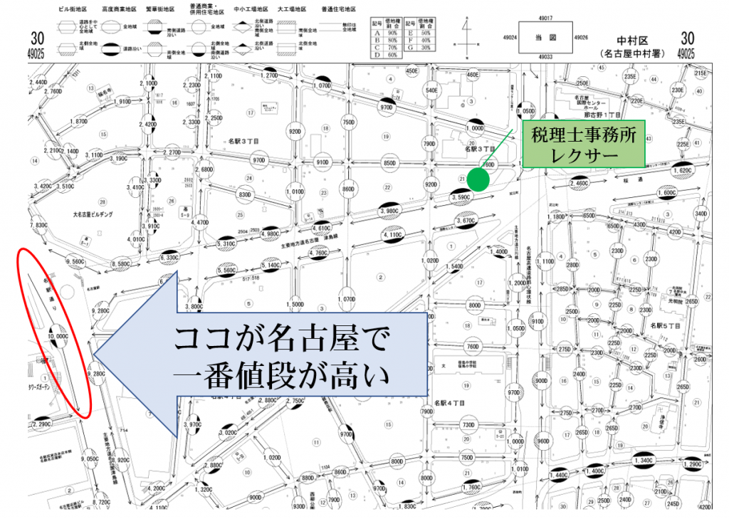 名古屋で一番高い土地はいくら？H30相続税路線価発表！